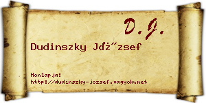 Dudinszky József névjegykártya